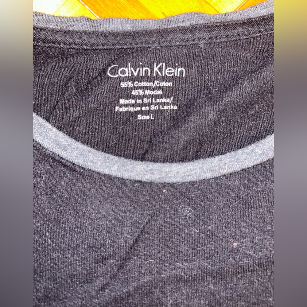 Calvin Klein | black t-shirt cotton blend front logo | size L - Picture 4 of 6
